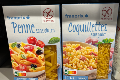 Gluten-free food at franprix is mostely pastas and bread