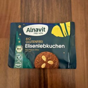 Eine Packung des glutenfreien Elisenlebkuchen von Alnavit: Glutenfreies Weihnachtsgebäck!