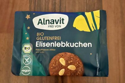 Eine Packung des glutenfreien Elisenlebkuchen von Alnavit.