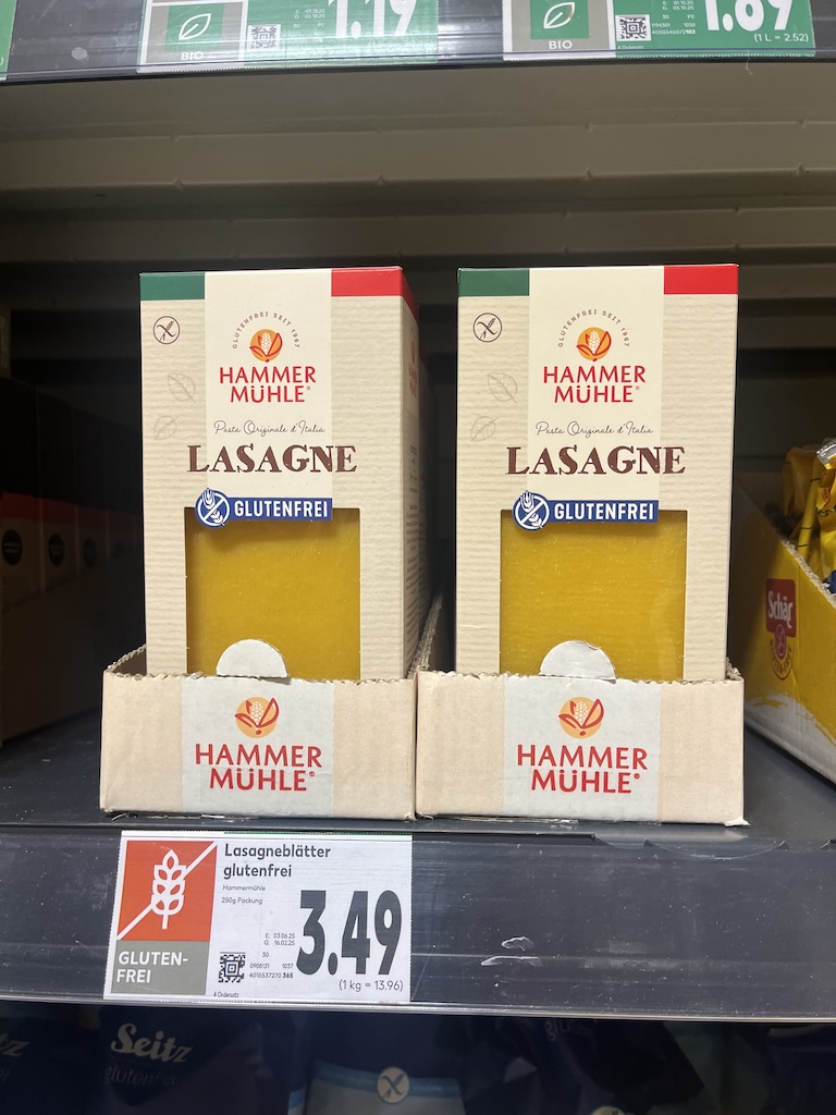 Lasagne-Platten von Hammermühle gibt es glutenfrei bei Kaufland